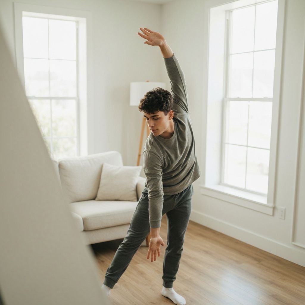 Person macht Bewegungsübungen zu Hause